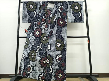 平和屋着物∴夏物　浴衣　有松鳴海絞り　舞花文　綿　逸品　CABH1426ng