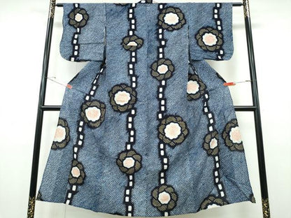 平和屋着物∴夏物　浴衣　有松鳴海絞り　舞花文　綿　逸品　CABH1428ng