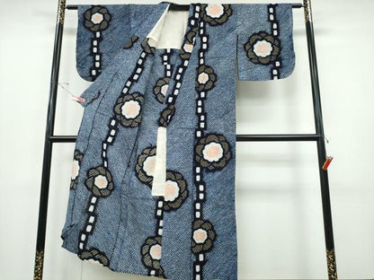 平和屋着物∴夏物　浴衣　有松鳴海絞り　舞花文　綿　逸品　CABH1428ng