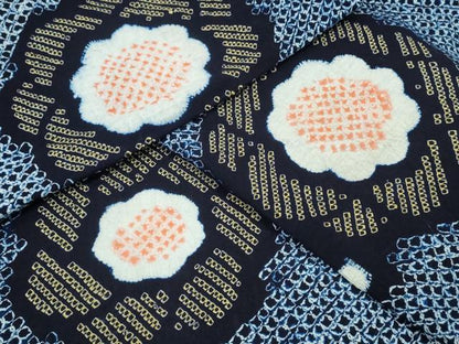 平和屋着物∴夏物　浴衣　有松鳴海絞り　舞花文　綿　逸品　CABH1428ng