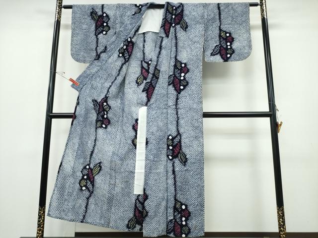 平和屋着物∴夏物　浴衣　有松鳴海絞り　枝花文　綿　逸品　CABH1429ng