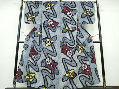平和屋着物∴夏物　浴衣　有松鳴海絞り　流水菊文　綿　逸品　CABH1430ng