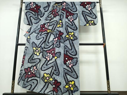 平和屋着物∴夏物　浴衣　有松鳴海絞り　流水菊文　綿　逸品　CABH1430ng
