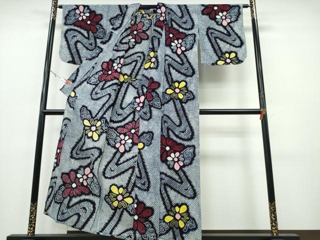 平和屋着物∴夏物　浴衣　有松鳴海絞り　流水菊文　綿　逸品　CABH1430ng