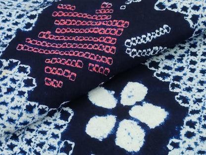 平和屋着物∴夏物　浴衣　有松鳴海絞り　竜田川花文　綿　逸品　CABH1432ng