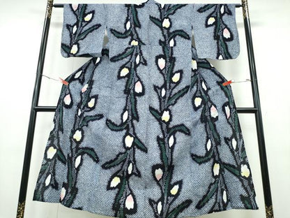 平和屋着物∴夏物　浴衣　有松鳴海絞り　チューリップ　綿　逸品　CABH1434ng
