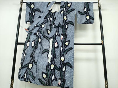 平和屋着物∴夏物　浴衣　有松鳴海絞り　チューリップ　綿　逸品　CABH1434ng