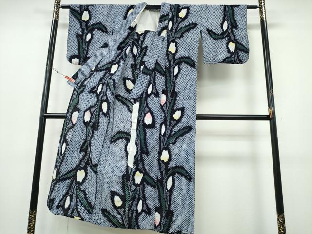 平和屋着物∴夏物　浴衣　有松鳴海絞り　チューリップ　綿　逸品　CABH1434ng