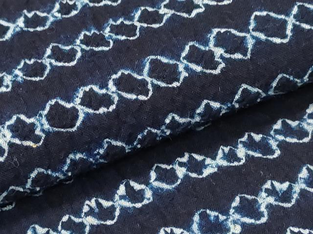 平和屋着物∴夏物　浴衣　有松鳴海絞り　横段吉祥文　綿　逸品　CABH1435ng