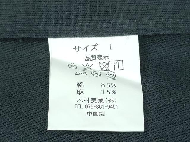 平和屋着物∴夏物　男性　浴衣　めんあさしじら　黒色　綿麻　逸品　新品　CABH1440ng