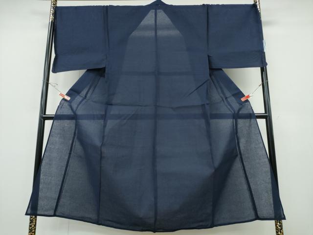 平和屋着物∴夏物　男性　浴衣　めんあさしじら　濃藍色　綿麻　逸品　新品　CABH1451ng