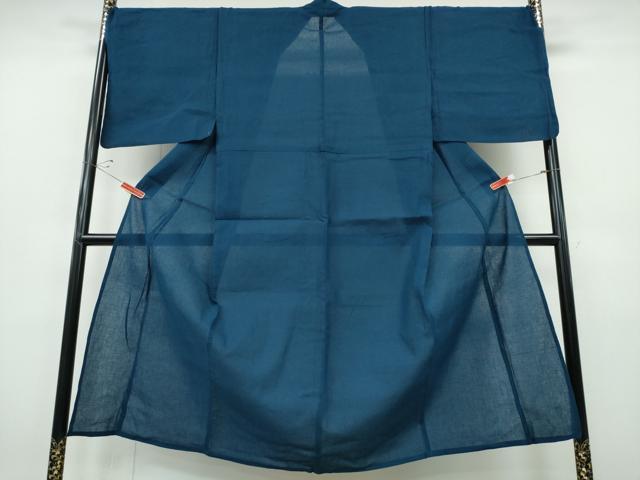 平和屋着物∴夏物　男性　浴衣　しじら織　藍色　綿　逸品　新品　CABH1453ng