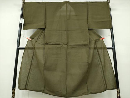平和屋着物∴夏物　男性　浴衣　しじら織　海松色　綿　逸品　新品　CABH1461ng