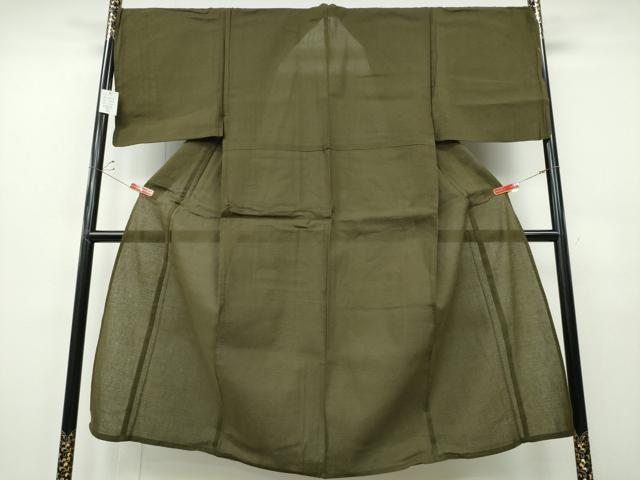 平和屋着物∴夏物　男性　浴衣　しじら織　海松色　綿　逸品　新品　CABH1466ng