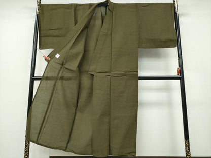 平和屋着物∴夏物　男性　浴衣　しじら織　海松色　綿　逸品　新品　CABH1462ng