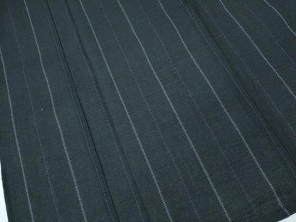 平和屋着物∴夏物　男性　阿波しじら織　浴衣・角帯・下駄セット　縞　黒地　綿　逸品　未使用　CABH1467ng