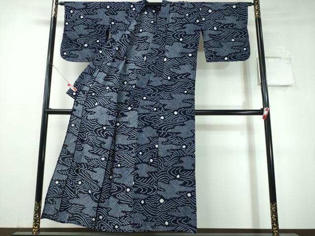 平和屋着物∴夏物　浴衣　有松鳴海絞り　霞流水文　綿　逸品　CABH1469ng