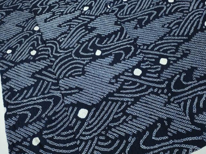 平和屋着物∴夏物　浴衣　有松鳴海絞り　霞流水文　綿　逸品　CABH1469ng