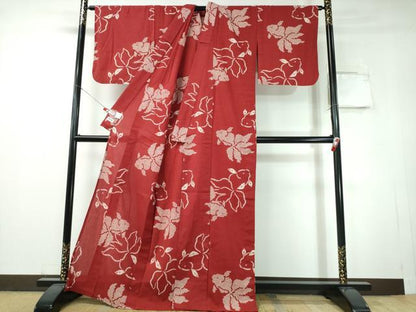 平和屋着物∴夏物　撫松庵　浴衣　金魚　綿　逸品　CABH1472ng
