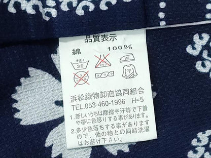 平和屋着物∴夏物　浴衣　雪輪花文　綿　逸品　CABH1481ng