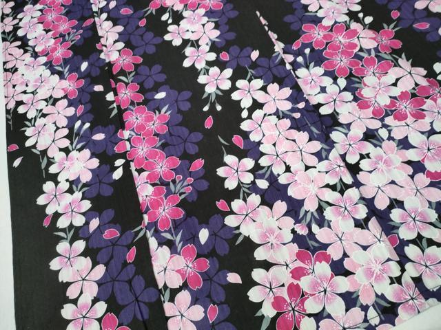 平和屋着物∴夏物　浴衣　枝垂れ桜　綿　逸品　CABH1484ng