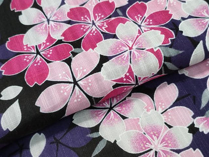 平和屋着物∴夏物　浴衣　枝垂れ桜　綿　逸品　CABH1484ng