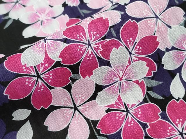 平和屋着物∴夏物　浴衣　枝垂れ桜　綿　逸品　CABH1484ng