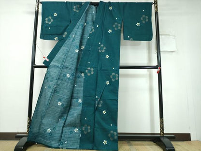 平和屋着物∴夏物　浴衣　舞桜　ラメ　綿　逸品　CABH1486ng