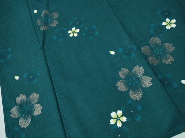 平和屋着物∴夏物　浴衣　舞桜　ラメ　綿　逸品　CABH1486ng