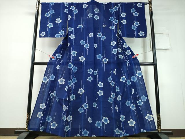 平和屋着物∴夏物　浴衣　枝梅文　やまと誂製　綿　逸品　CABH1490ng