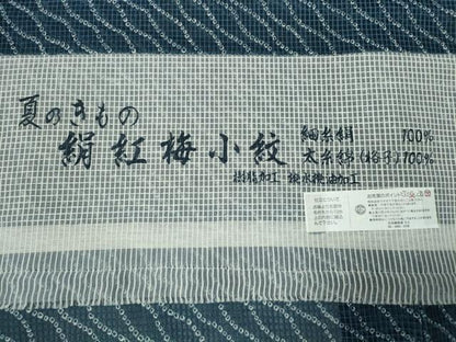平和屋着物∴夏物　絹紅梅　浴衣・小紋兼用　斜線文　反端付き　正絹　逸品　CABH1473ng