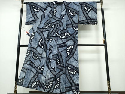 平和屋着物∴夏物　浴衣　有松鳴海絞り　枝花文　綿　逸品　CABH1493ng