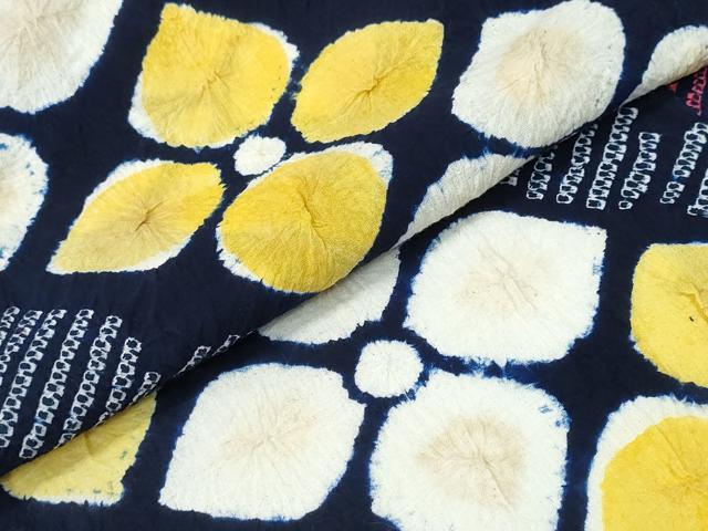平和屋着物∴夏物　浴衣　有松鳴海絞り　斜線花文　綿　逸品　CABH1497ng