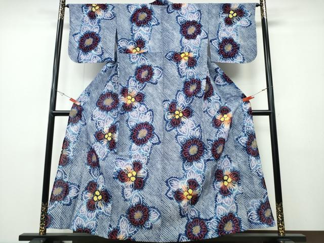 平和屋着物∴夏物　浴衣　有松鳴海絞り　舞花文　綿　逸品　未使用　CABH1498ng