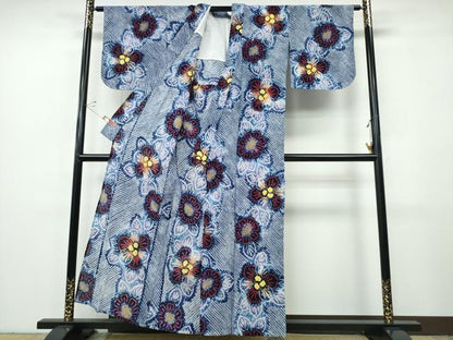 平和屋着物∴夏物　浴衣　有松鳴海絞り　舞花文　綿　逸品　未使用　CABH1498ng
