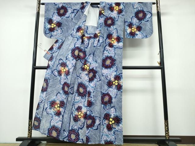 平和屋着物∴夏物　浴衣　有松鳴海絞り　舞花文　綿　逸品　未使用　CABH1498ng