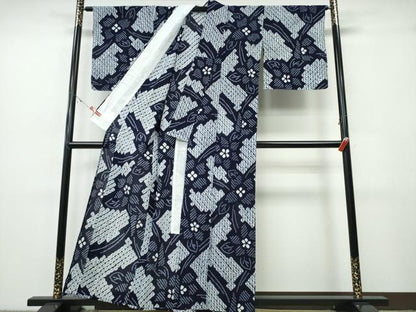 平和屋着物∴夏物　浴衣　有松鳴海絞り　舞花文　綿　逸品　未使用　CABH1504ng
