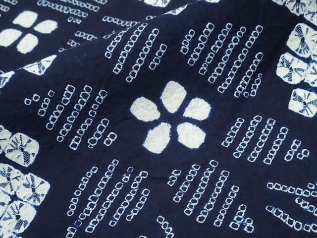 平和屋着物∴夏物　浴衣　有松鳴海絞り　舞花文　綿　逸品　未使用　CABH1504ng