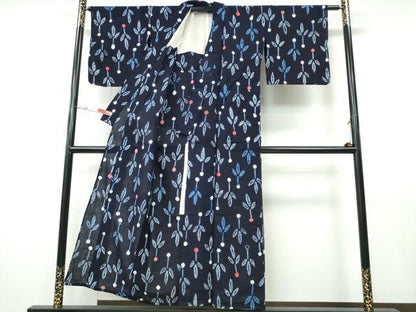 平和屋着物∴夏物　浴衣　有松鳴海絞り　舞葉文　綿　逸品　CABH1508ng