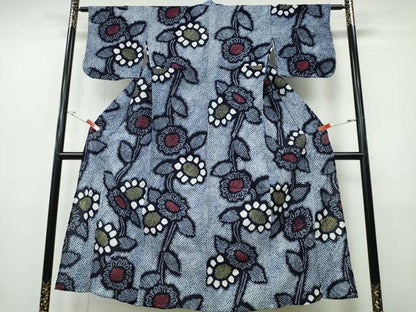 平和屋着物∴夏物　浴衣　有松鳴海絞り　向日葵　綿　逸品　CABH1509ng