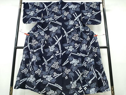 平和屋着物∴夏物　浴衣　有松鳴海絞り　紫陽花籬文　綿　逸品　CABH1512ng
