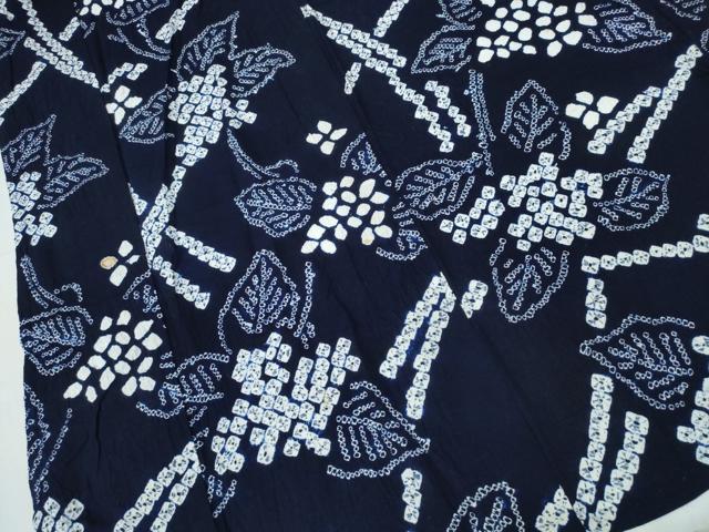 平和屋着物∴夏物　浴衣　有松鳴海絞り　紫陽花籬文　綿　逸品　CABH1512ng