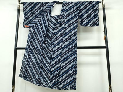平和屋着物∴夏物　浴衣　有松鳴海絞り　斜線文　綿　逸品　CABH1513ng