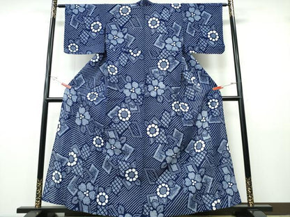 平和屋着物∴夏物　浴衣　有松鳴海絞り　吉祥花文　綿　逸品　CABH1514ng