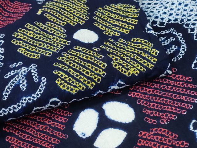 平和屋着物∴夏物　浴衣　有松鳴海絞り　枝花文　綿　逸品　CABH1515ng