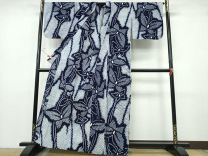 平和屋着物∴夏物 浴衣 有松鳴海絞り 舞蝶文 綿 逸品 CABH1517ng