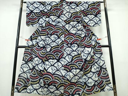 平和屋着物∴夏物 浴衣 有松鳴海絞り 青海波吉祥文 綿 逸品 CABH1518ng