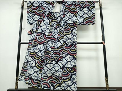 平和屋着物∴夏物 浴衣 有松鳴海絞り 青海波吉祥文 綿 逸品 CABH1518ng