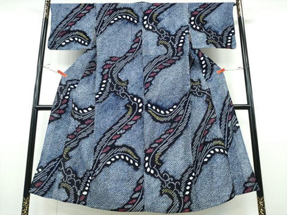 平和屋着物∴夏物 浴衣 有松鳴海絞り 唐草文 綿 逸品 CABH1519ng
