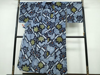 平和屋着物∴夏物 浴衣 有松鳴海絞り 枝葉文 綿 逸品 CABH1521ng